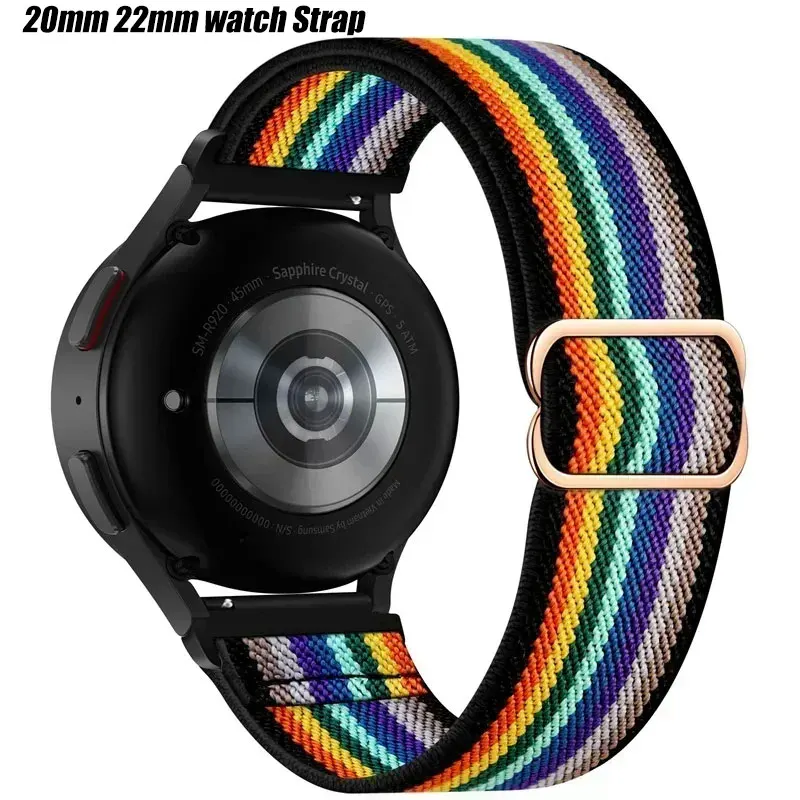 20mm 22mm Nylon Strap For Samsung Galaxy Watch 4/5/6/7/5 Pro 40mm 44mm Starlight bracelet correa Huawei GT 3 4 5 band 20mm 22mm