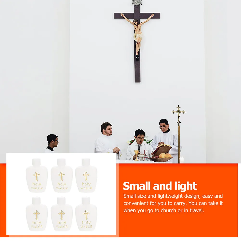 

4Pcs Holy Water Bottle Set Creative Jesus Cross Design for Church Decor Travel Festival Use Decorative Refillable Small