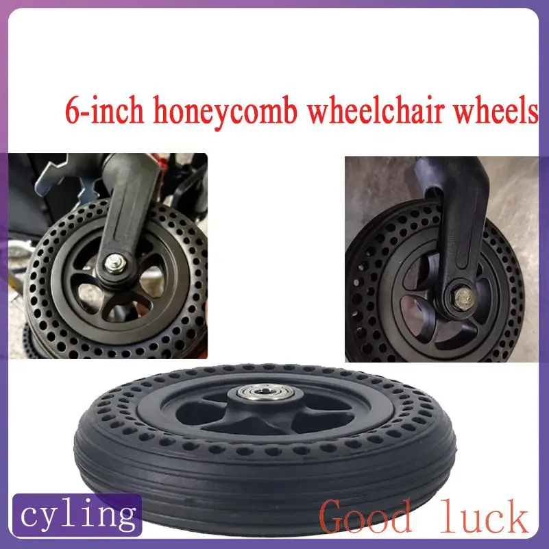 

6x1 1/4 solid tire wheelchair 6-inch inflatable front wheel honeycomb solid tire whole wheel