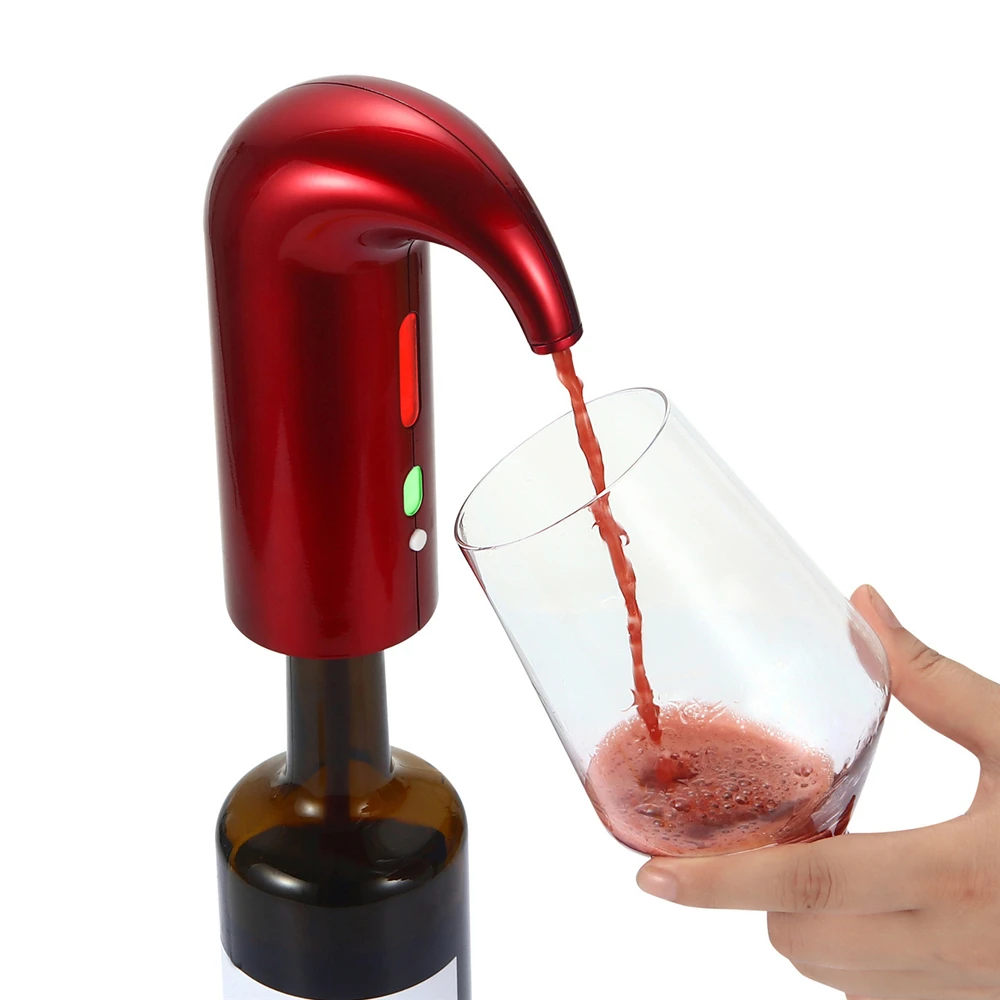 

Portable Smart Wine Decanter USB Electric Red Wine Pourer Home Bar Automatic Quick Wine Aerator Dispenser Stainless Steel Tube