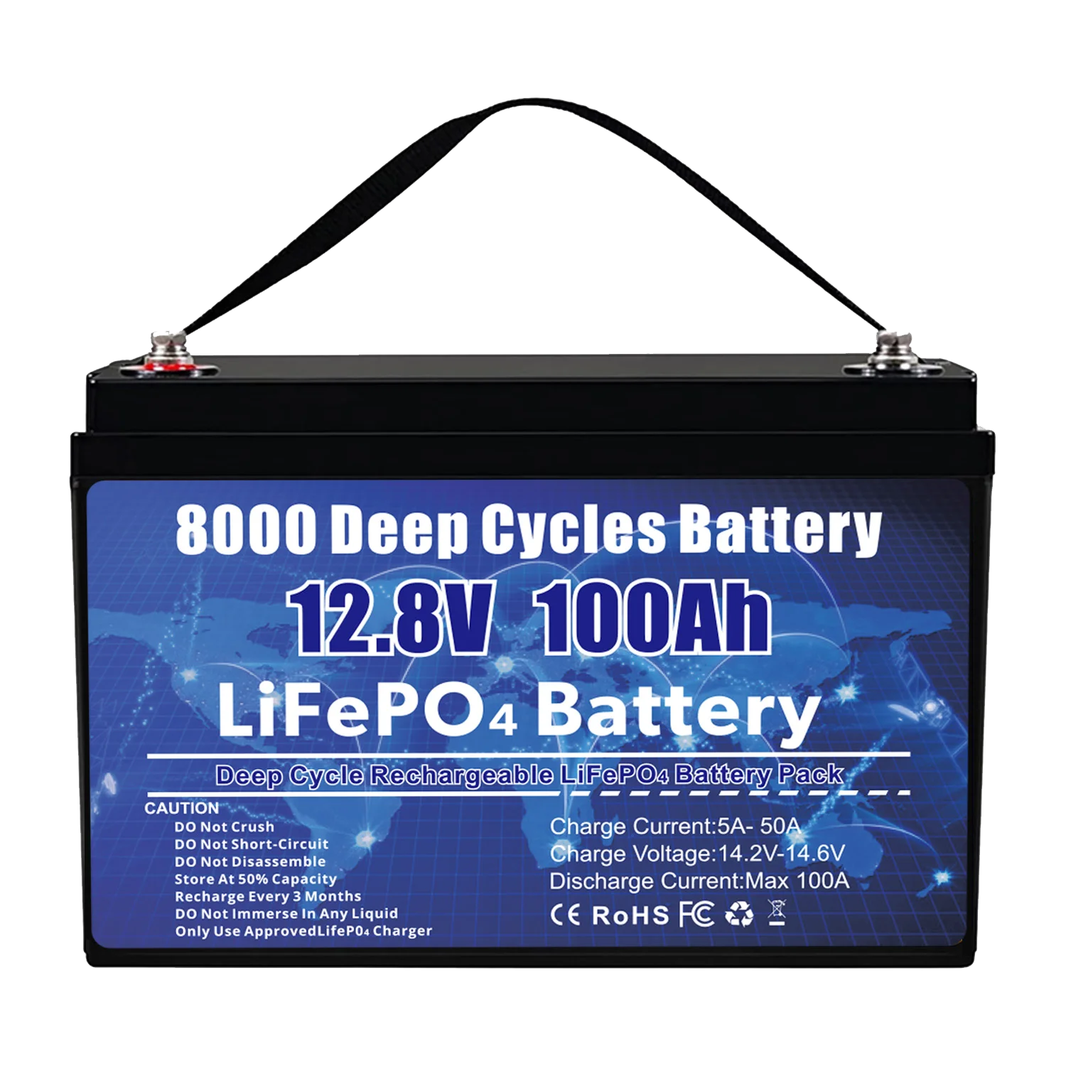 VEMDIA LiFePO4 Lithium Battery 12V 100Ah Deep Cycle Rechargeable Lithium Iron Phosphate Rechargeable Battery