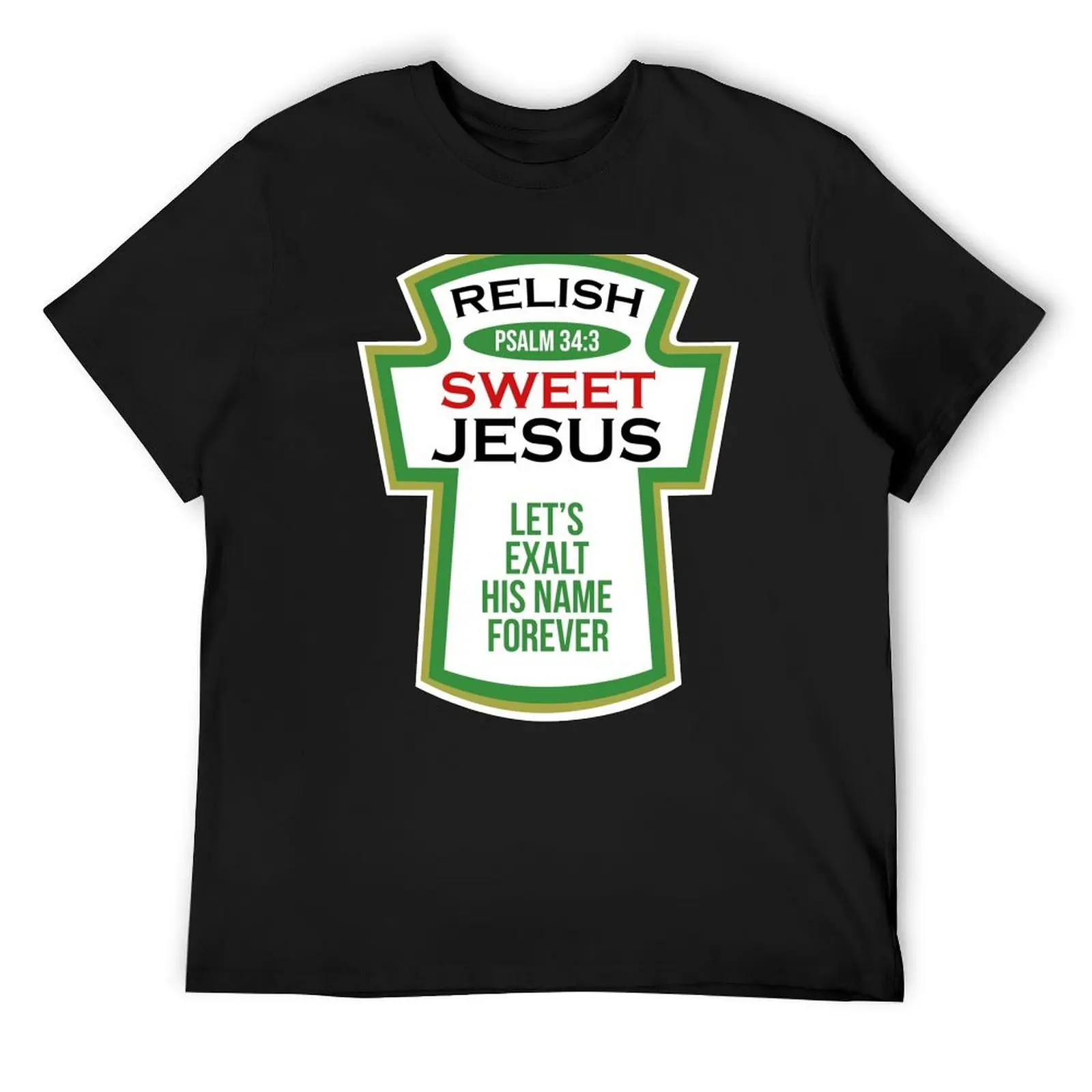 Camiseta parodia cristiana Relish dulce Jesús condimentos Pickle camiseta hombre ropa hippie ropa Camiseta de algodón hombres
