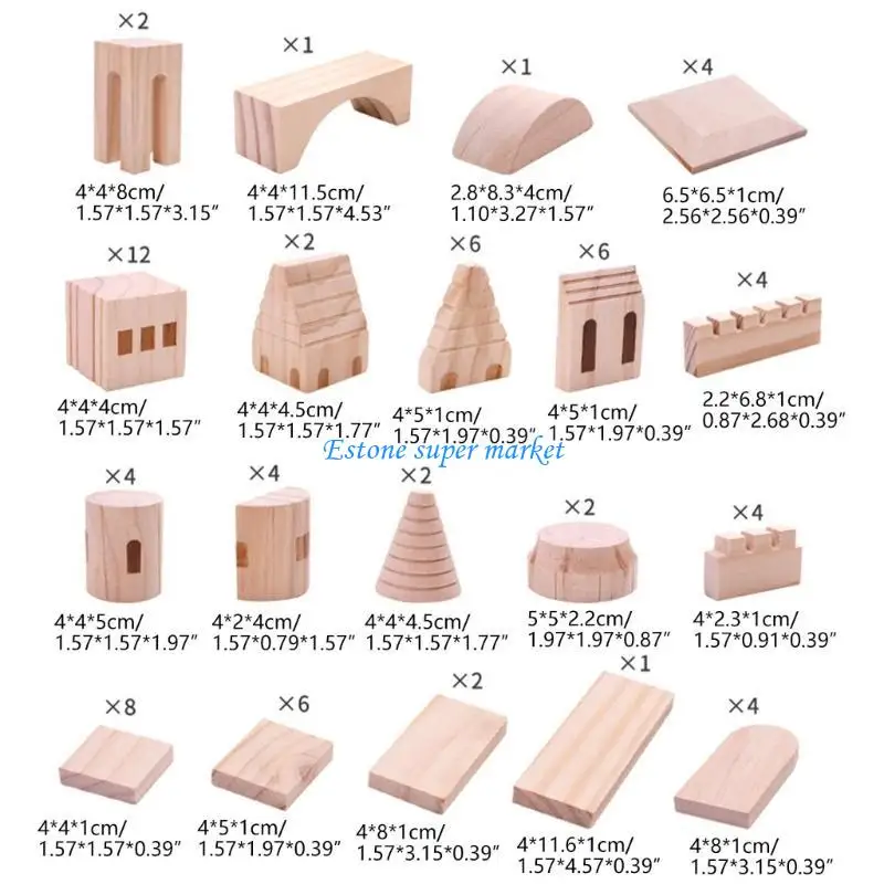 090B لعبة التراص الخشبية، لعبة ألغاز بناء القلعة، لعبة STEM #6