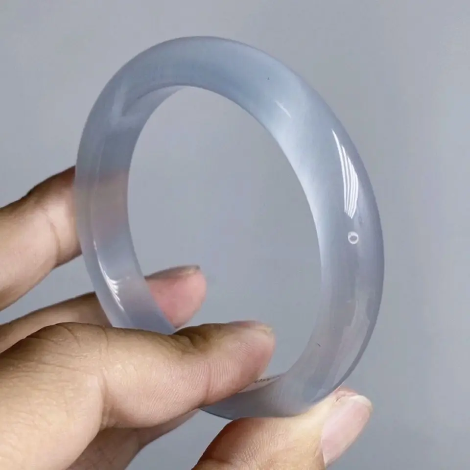 

Браслет из натурального высокого льда, синий, серый браслет, белый лунный свет, нефритовый браслет, прозрачный, синий, серый, лунный камень, женский