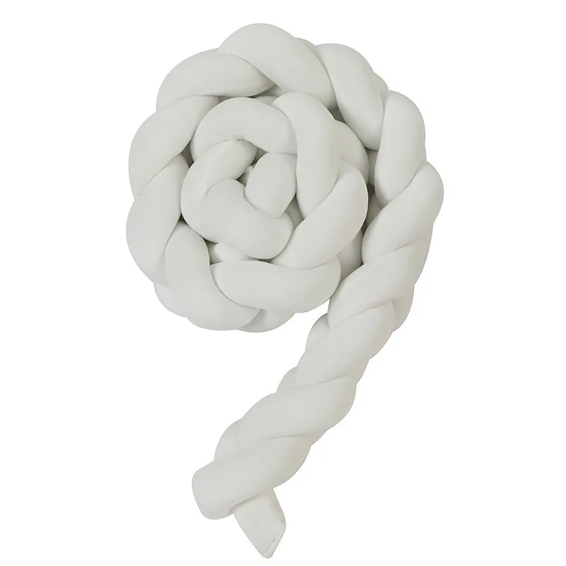 Three Strand Braided Rope Knotted Pillow Ins Nordic Braid Handwoven Crib Rail Protector for Baby Infant Bed Safety