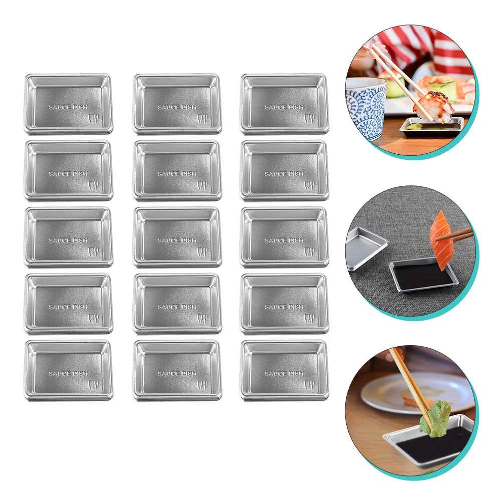 150 قطعة أطباق الصلصة السميكة تصميم مربع حاويات توابل الصويا القابل للتصرف 2 1 جرام أطباق غمس بلاستيكية شديدة التحمل لفندق الأسرة #3
