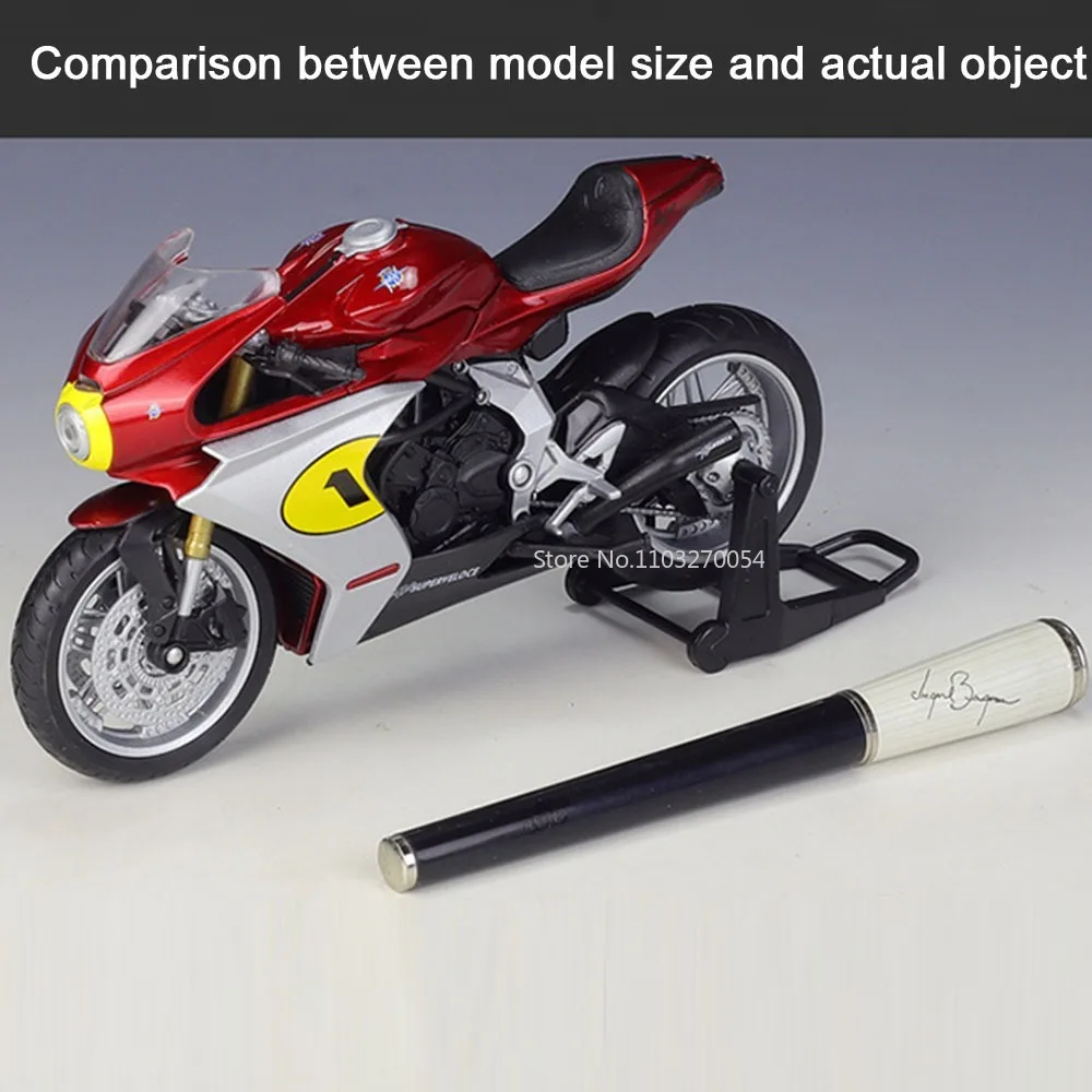 WELLY 1/12 MV Agusta Superveloce Ago Alloy Motorbike Model Car Toy Simulation Diecast Metal Shock Absorber Motorcycle Toys Gifts