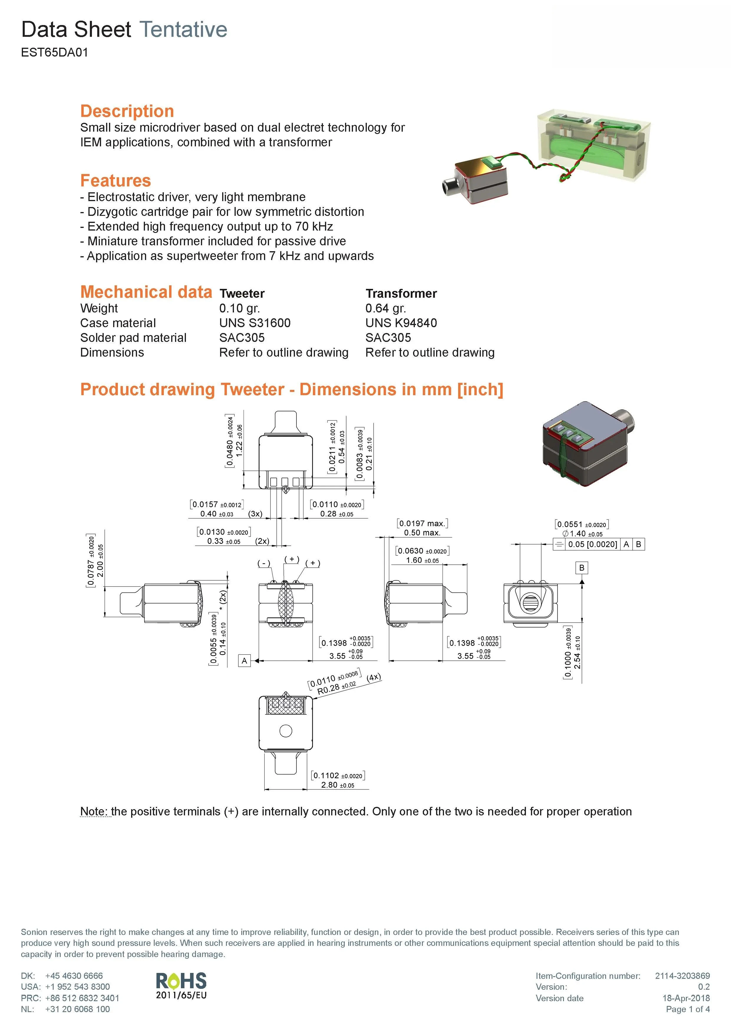 Electrostatic Unit EST65DA01 Composite Electrostatic Unit