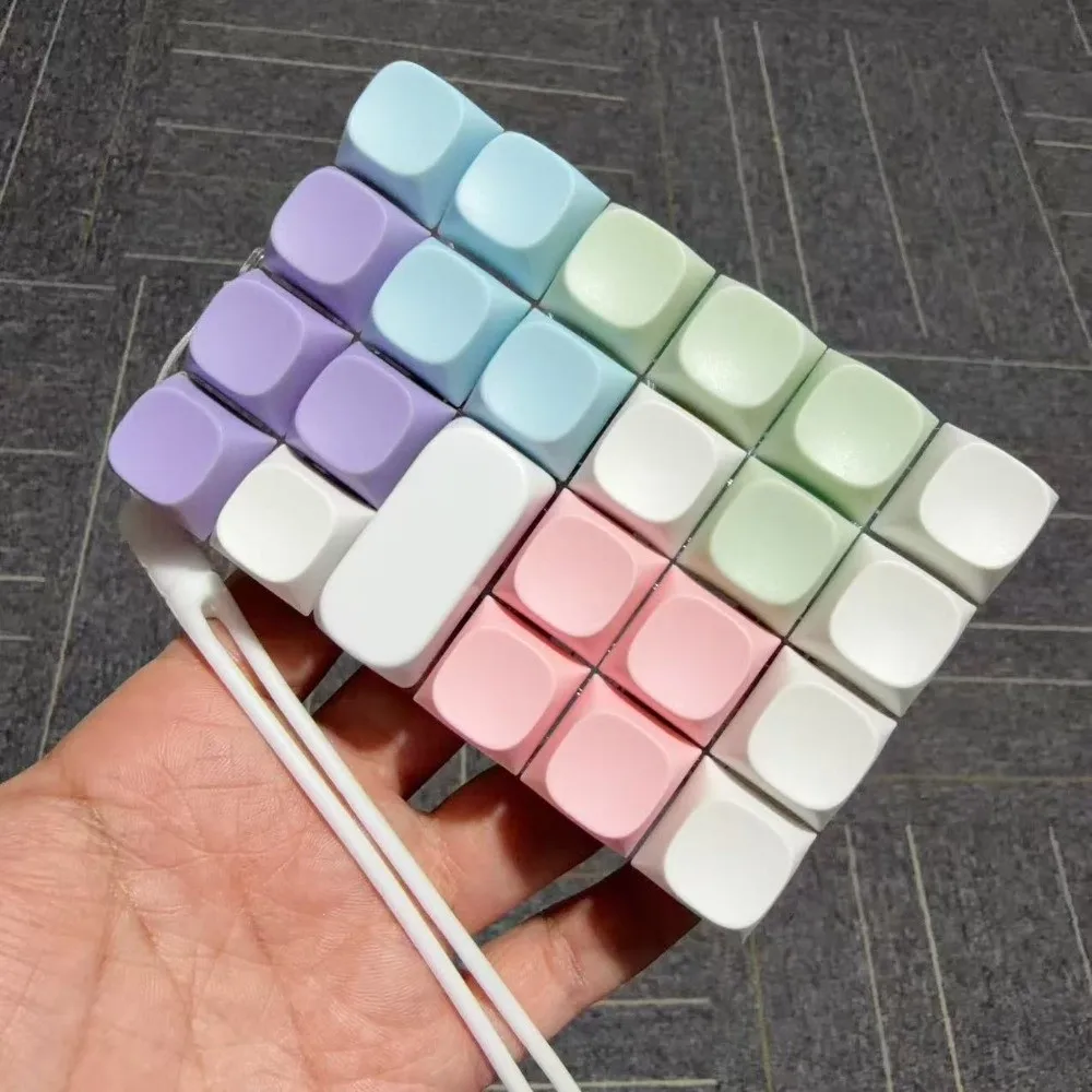 New Plastic Fidget Keychain Stress Relief Colorful Finger Button Funny 9-key 24-key Keycap Antistress for Adults Kids
