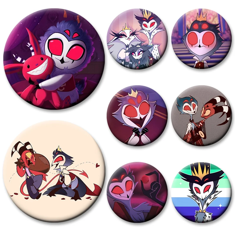 

Anime Helluva Boss Character Blitzo Manga Soft Button Pins I'm Not A Boss Cartoon Badge Creative Brooches Decoration Gifts