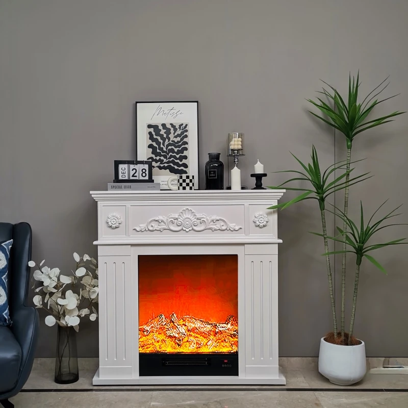 

White Wooden Living Room Fireplace Decoration French Narrow Living Room Cabinet Modern Narrow Vetrina Esposizione Furniture Home