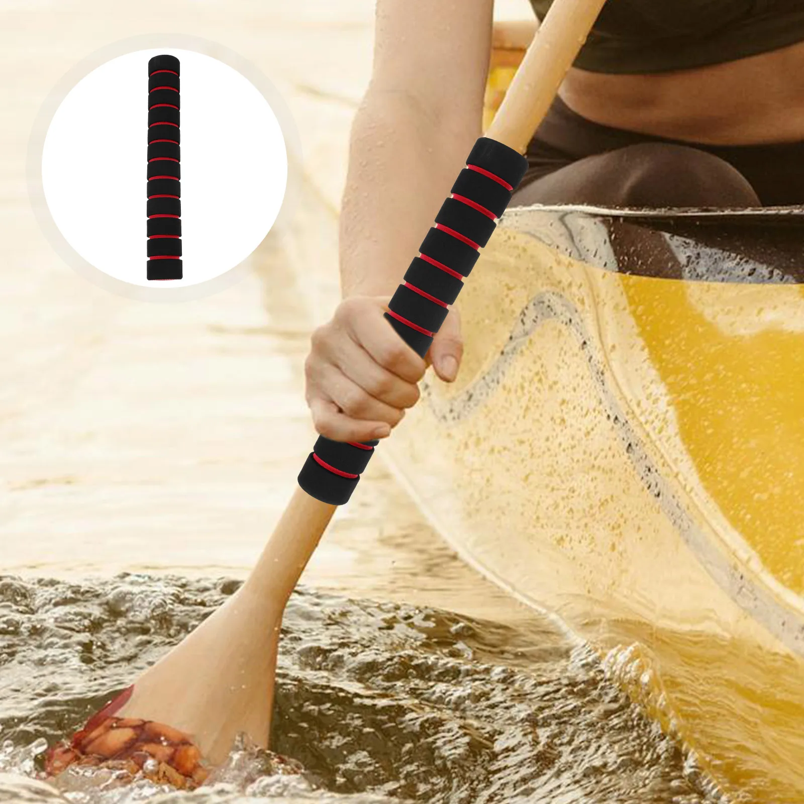 

2 Pairs Oars Non-Slip Cover Kayak Handle Grips Paddle Sponge Padded for Rod Inflatable