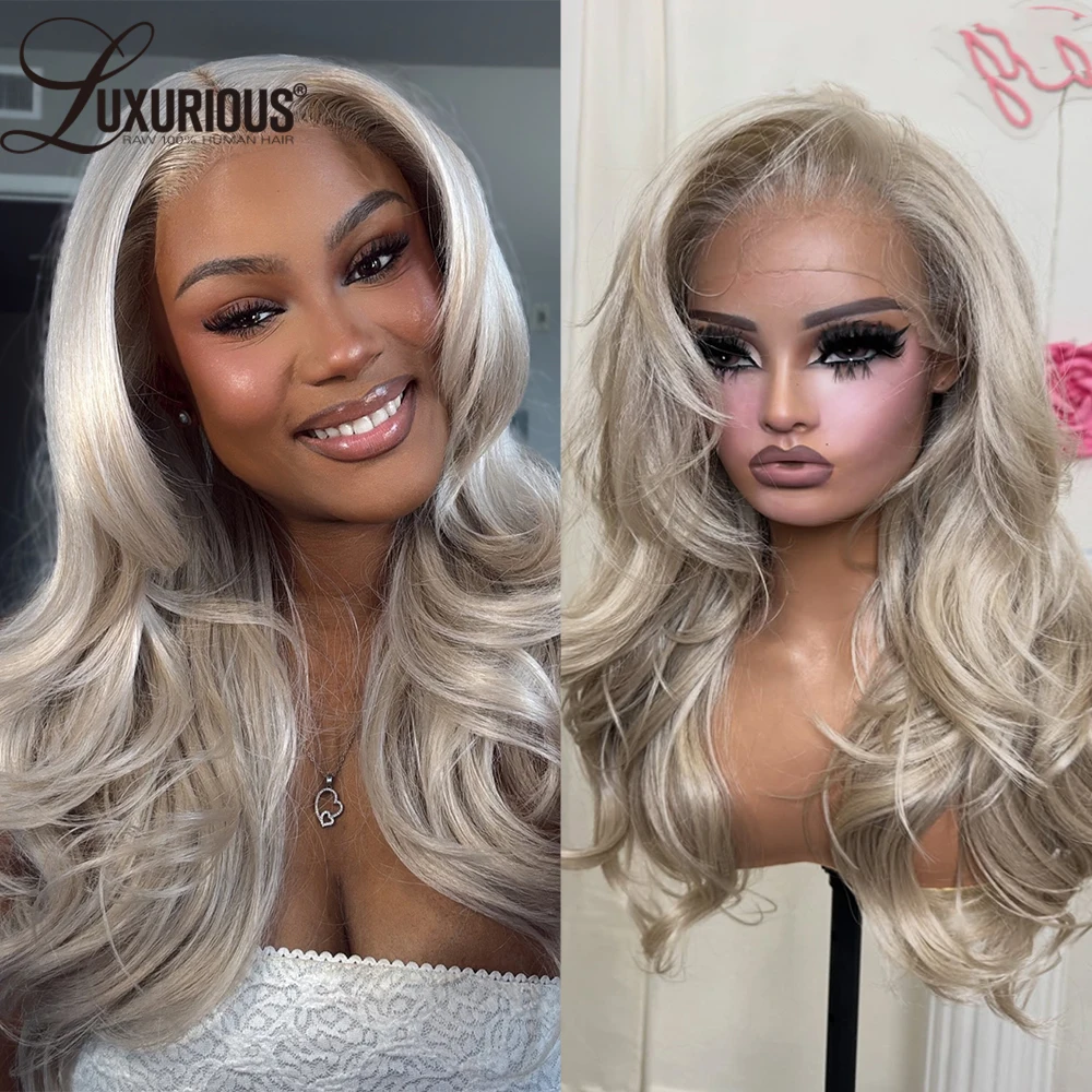 

Platinum Straight Colored Lace Frontal Wig Human Hair Wigs 13x4 250% #60 Blonde 13x6 Lace Front Wig Human Remy Hair Wigs