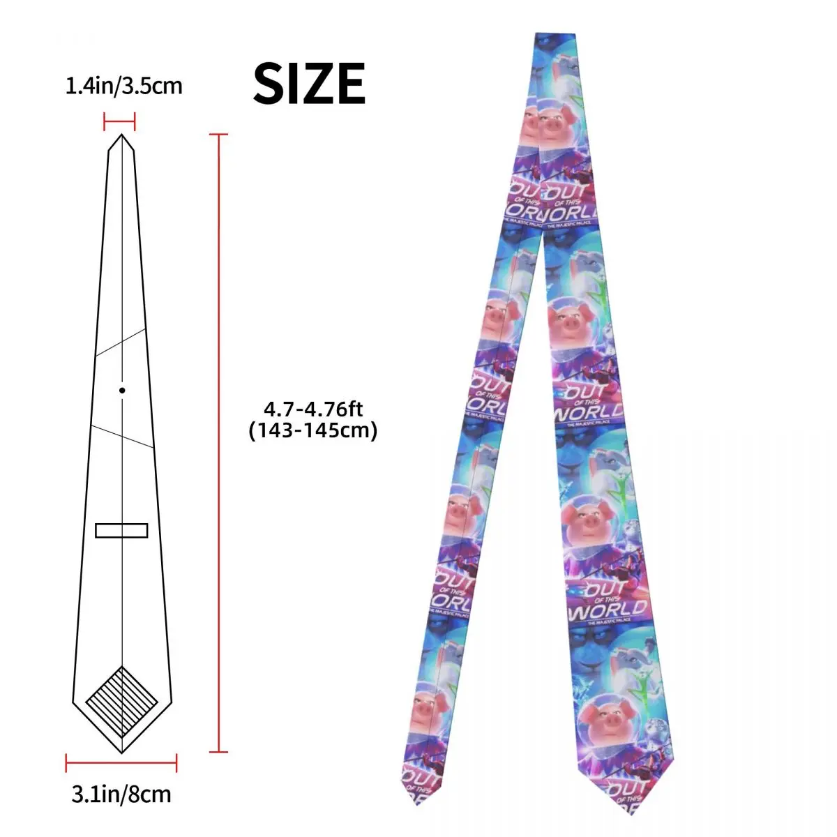 Мужской галстук Sing 2, шелковый полиэстер, 8 см, галстуки, аксессуары для вечеринок, галстук, повседневный галстук Gravatas