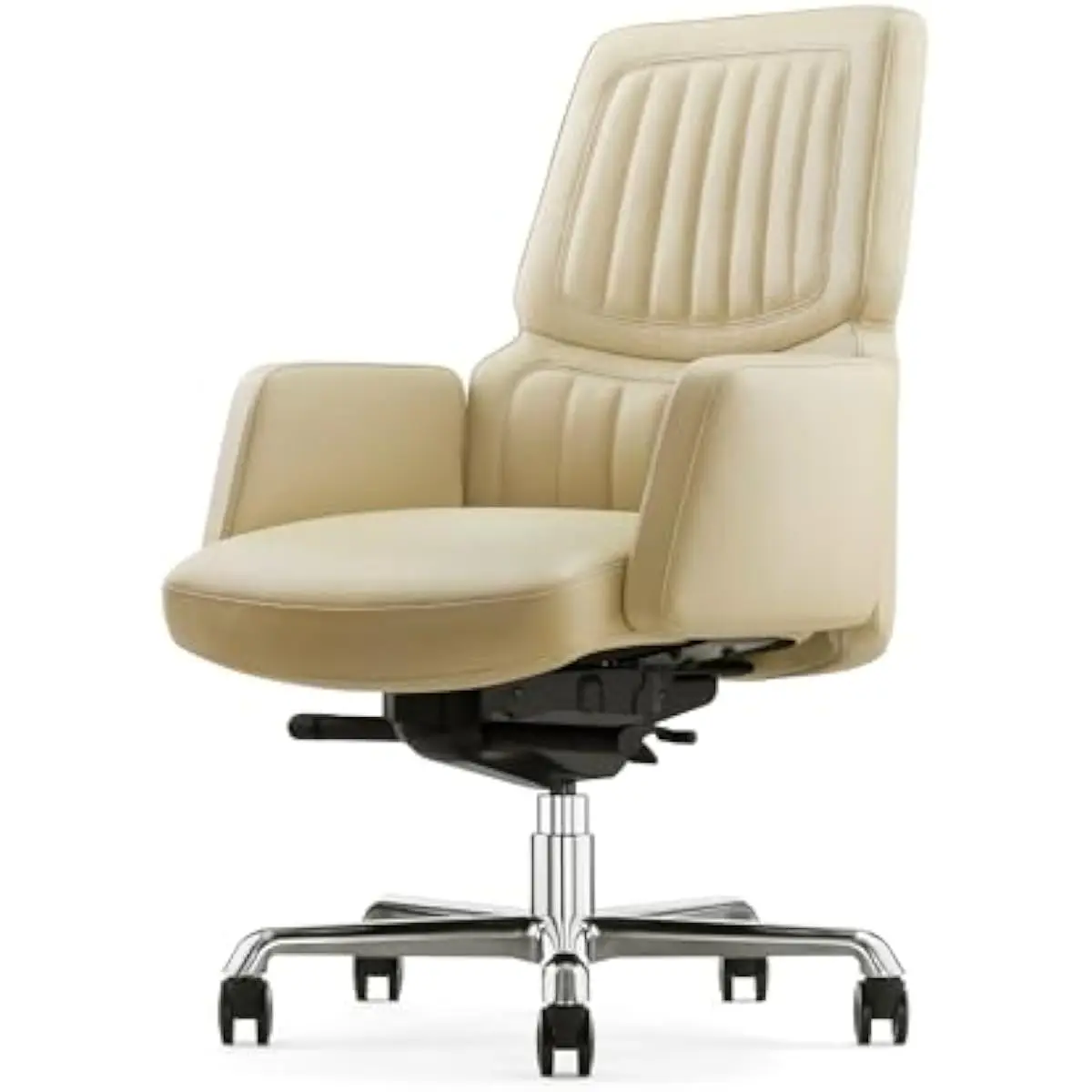 Luxury Executive Chair Crafted from 2mm Italian Top Grain Leather • Ergonomic High-Density Foam Cushioning • Adjustable Height D
