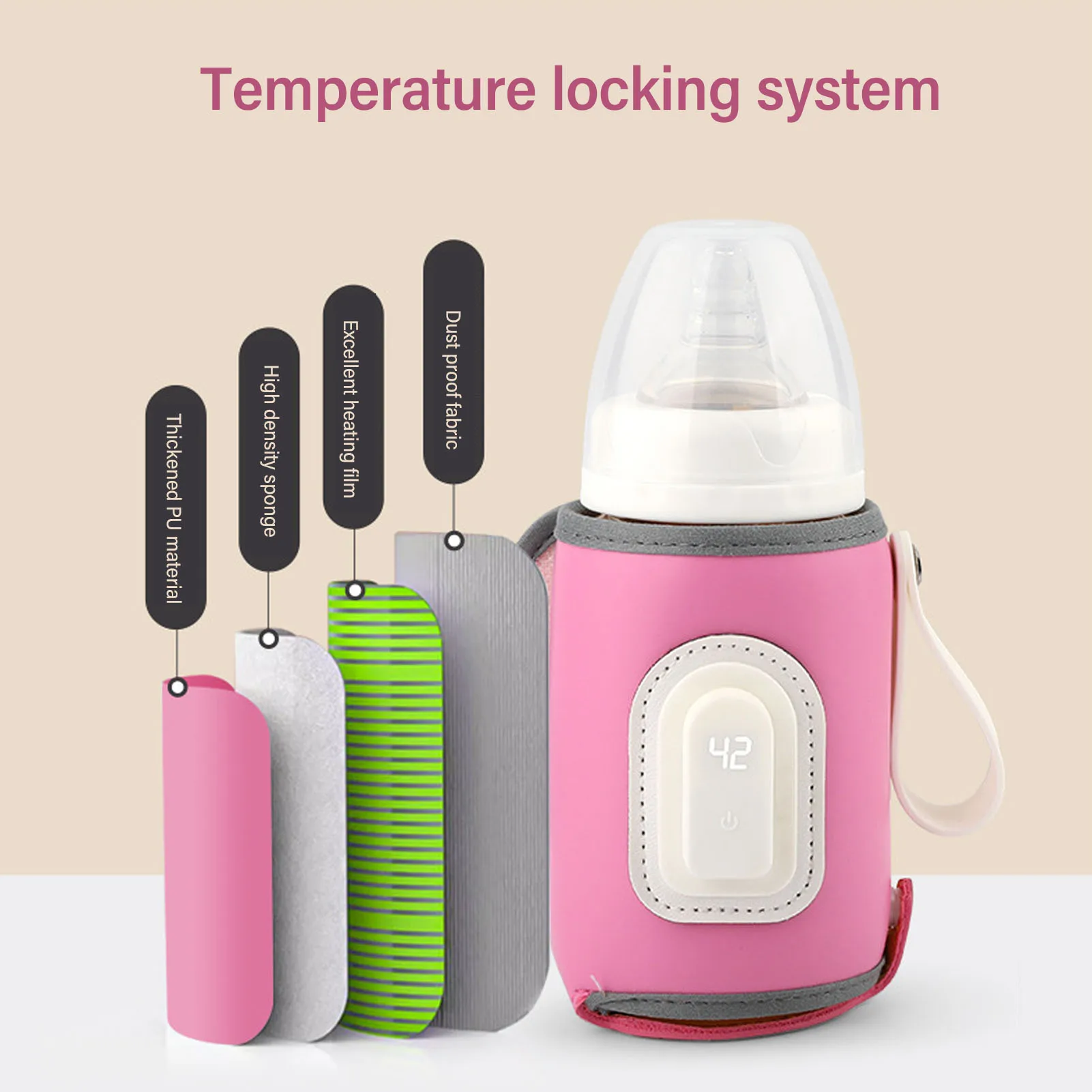 Portable Milk Warmer Real Time Display Baby Milk Warmer Compact Simple  Easy To Clean Temperature Control for Outdoor