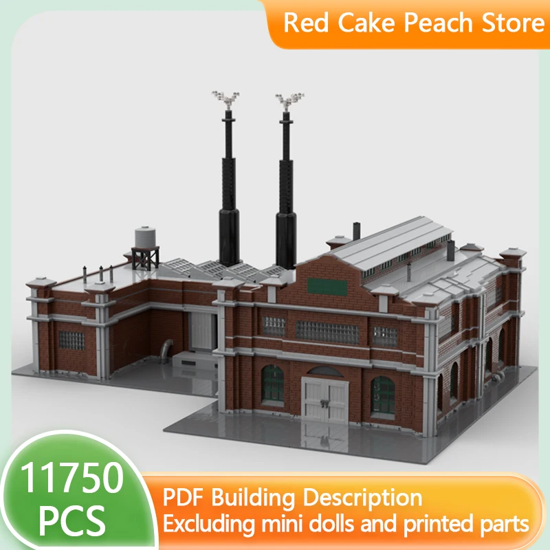 Street View Model MOC Building Bricks Manufacture Industrial Factory Modular Technology Gift Holiday Assemble Children Toys Suit