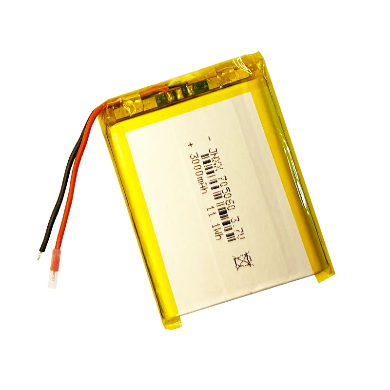 Batería de polímero de litio 705060 3,7 V 3000mAh para navegador GPS grabadora de conducción purificador de aire baterías recargables de polímero de litio