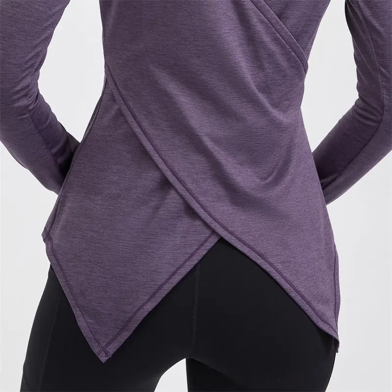 Nepoagym SPACE Tie Back Full Length Women Sport Top Open Back Soft Gym Tops Loose Fit Long Sleeve Autumn Yoga Shirts Workout