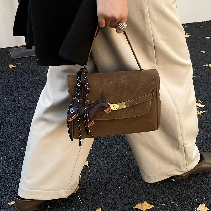 حقيبة كروس كلاسيكية من Maillard للنساء شتاء جديد عصري في منتصف العمر حقيبة كيلي محمولة حقيبة مربعة صغيرة