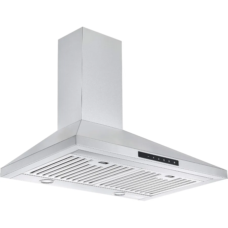

30 650 CFM Convertible Wall Mount Range Hood in Stainless Steel with Auto Night Light for Kitchen Use