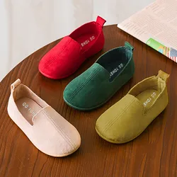 Children Girls Fashion Casual Shoes Spring Autumn Baby Solid Color Single Leather Soft Sole Pricness Shoes Non-slip chaussures