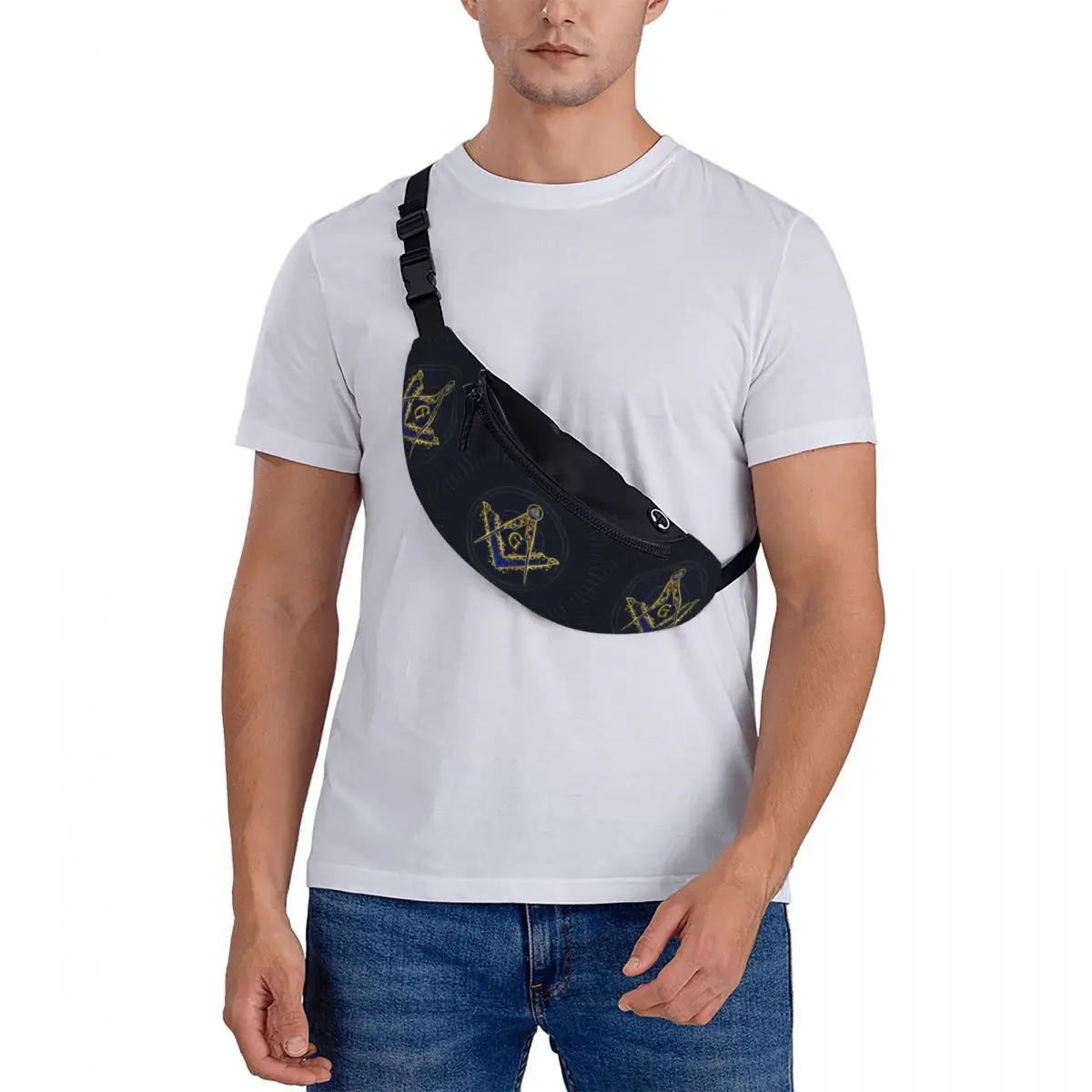 Tas Fanny Simbol Masonik Freemason Kustom Tas Pinggang Selempang Freemason Kustom Kantong Uang Ponsel Bepergian Pria Wanita