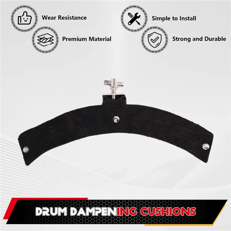 مجموعة وسائد تخميد الطبل A79E - ملصقات طبلة جلدية، حصيرة تخميد الطبل