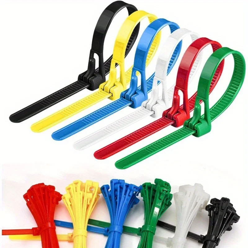 

Reusable Zip Ties 6 Inch, 100pcs Colored Zip Tie Heavy Duty Outdoor Small Cable Ties, Releasable Tie Wraps, Wire Ties Removable