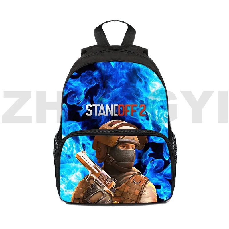 Mochila de lona con estampado 3D para hombre y mujer, bolsa de gran capacidad para ordenador portátil, Anime, dibujos animados, juego de guerra de disparos