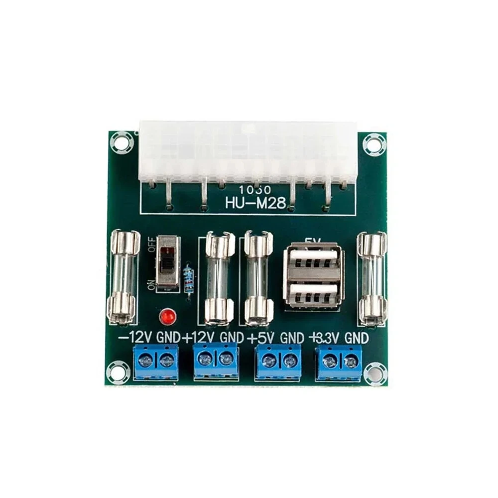 ATX Power Computer Supply Adapter Board Module, Interface USB para Computador Desktop, Acessórios Elétricos, 5A, 24 Pin