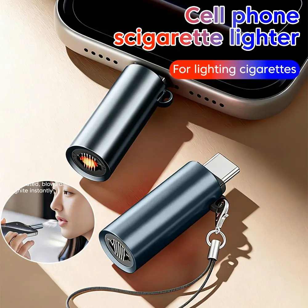 Luftblasender Typ-C Handy-Zigarettenanzünder Outdoor-Sicherheits-USB-C-Feuerzeugadapter für iPhone 17 16 15 Samsung
