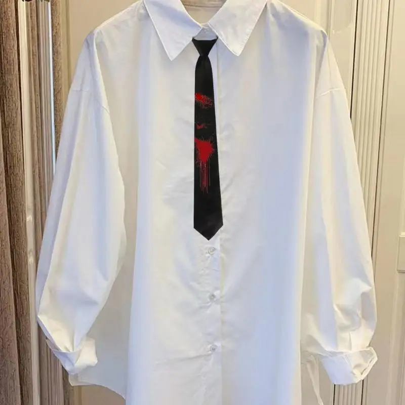 

L5YA Bloodstain Design Tie Fabric Adjsutable Neck Tie for Comfortable and Stylish Looking for Theme Event Dressingup