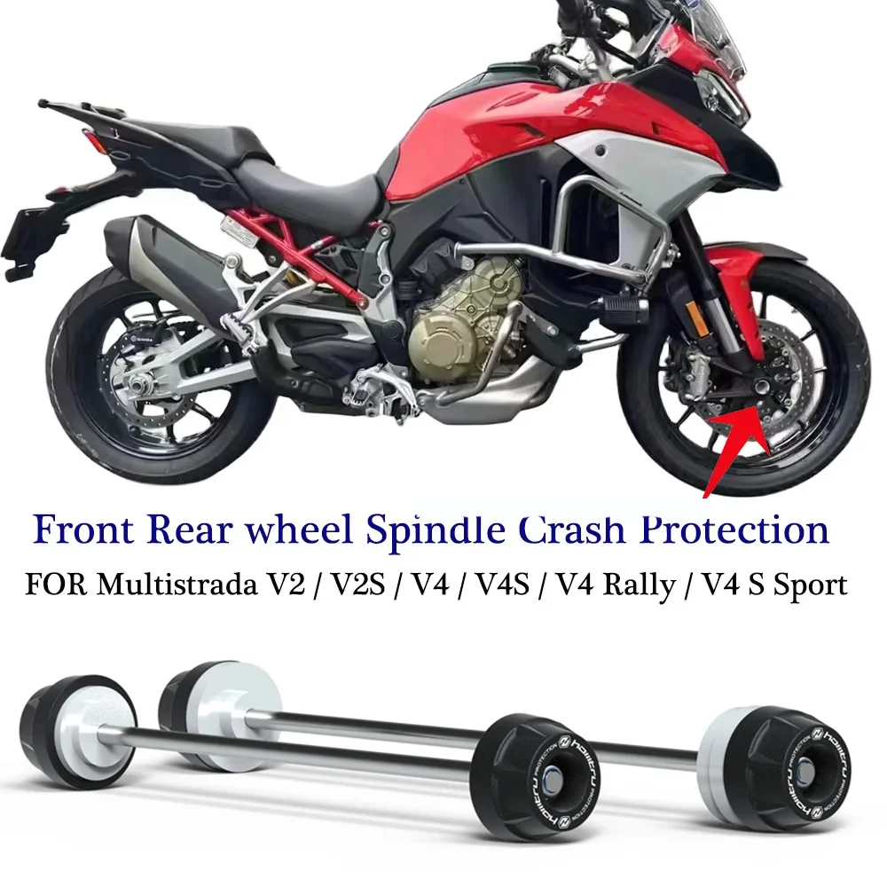 

For Ducati Multistrada V2 / V2S & V4 / V4S / V4 Rally & V4 S Sport 2021-2023 Front & Rear wheel Spindle Crash Protection Kit