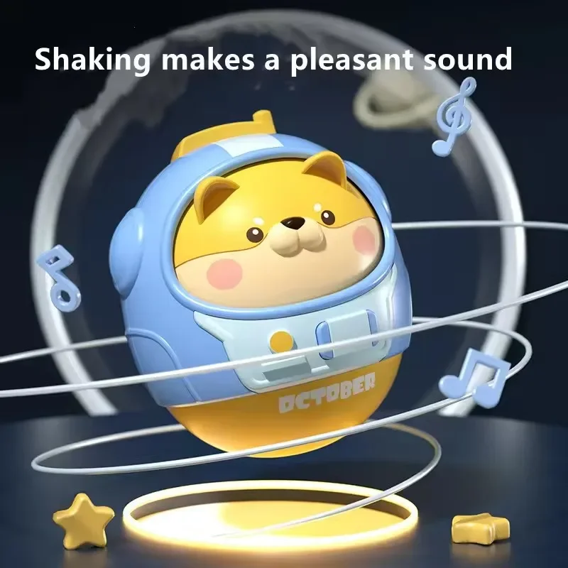 Baby Ringing Tumbler Rolling Toy Cartoon Animal Cute Shape Doll Swinging Toy Newborn Gift Roly-poly Toy 360° Shake Wobbler Doll