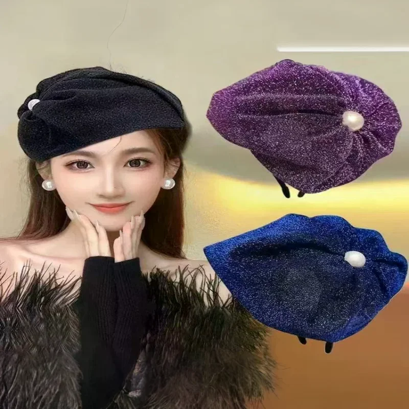 تول Bowknot عقال خيوط رقيقة نصف قبعات للحفلات التنكرية والكوكتيلات #6