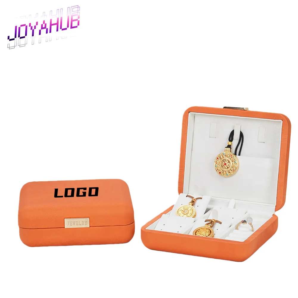 Customized LOGO Fragrant Cloud Yarn Gold Label Jewelry Box Flip up Metal Magnetic Large Capacity Dustproof Ring Jewelry Box OEM