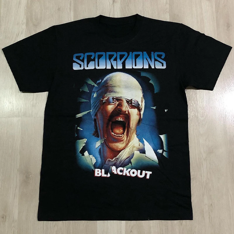 

2025 Scorpions Heavy Metal Rock Short Sleeve European and American Retro Vibe High Street Fashion Brand Cotton High Quality