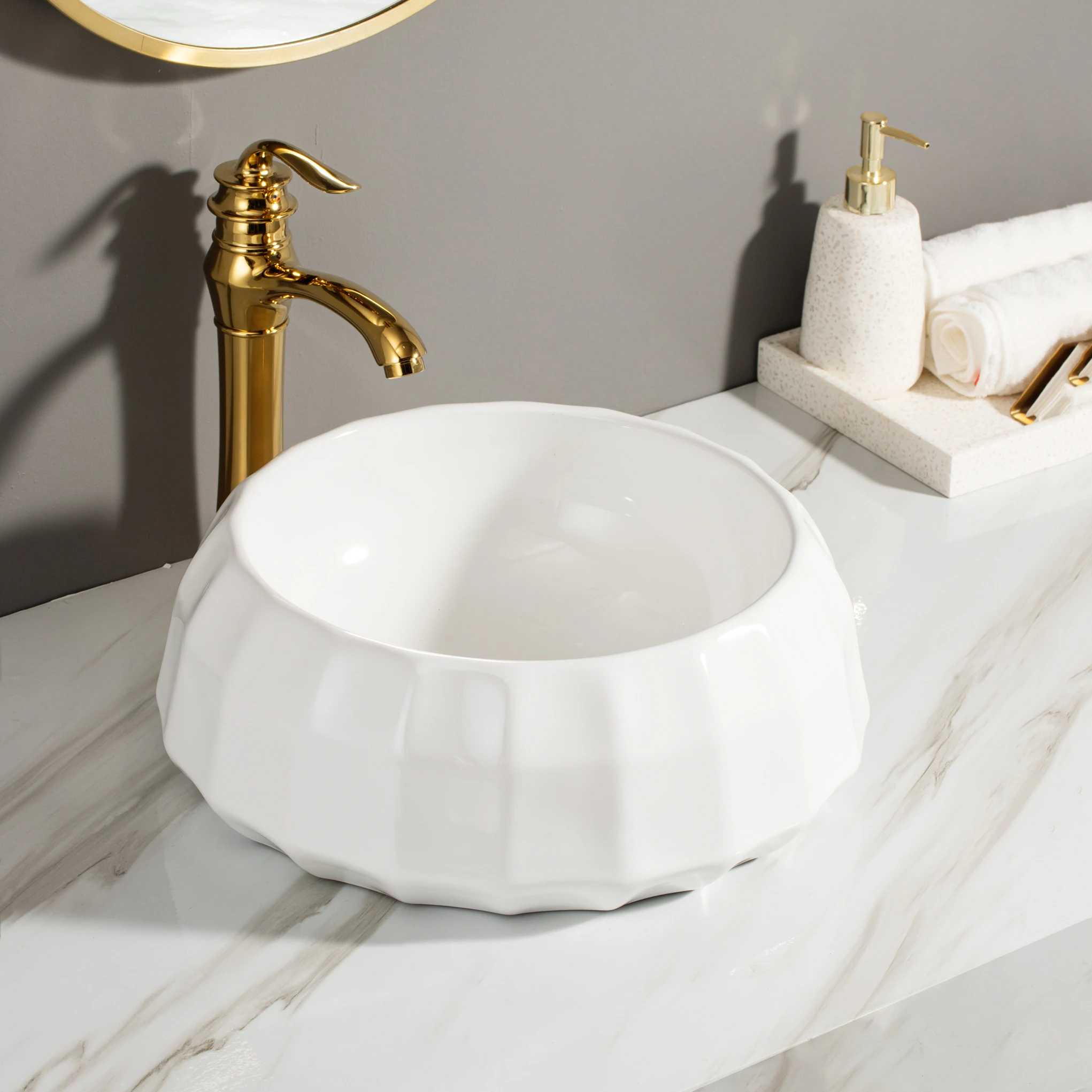 

ZY010-01 Необычная итальянская керамическая педикюрная портативная настольная кухонная раковина ручной работы