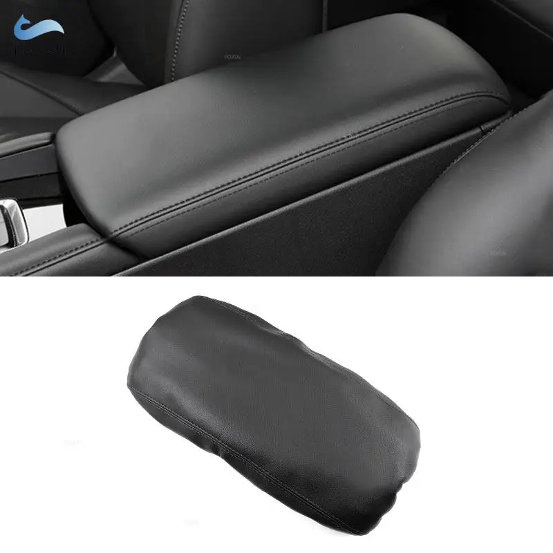 

Для Mazda 3 2019 2020 2021, черная кожа из микрофибры для салона, крышка центральной консоли, подлокотник, защитная накладка