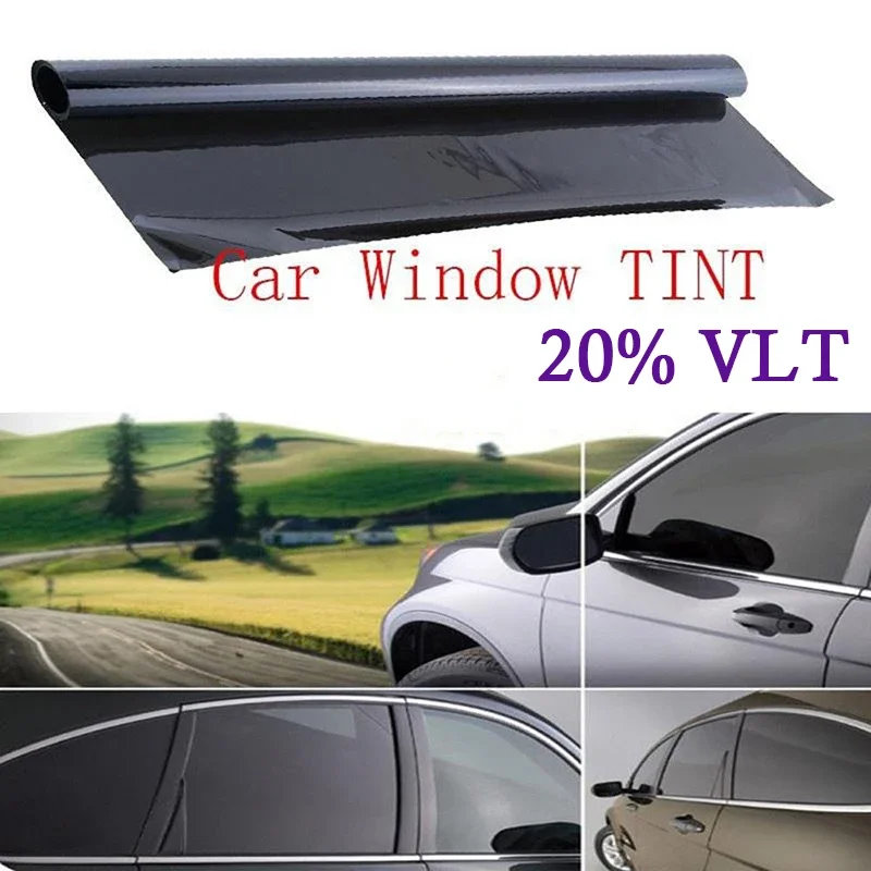 50*100cm Car Home Office Glass Window Anti UV Privacy Tint Film Heat Protector Sticker Dark Uncut Sunshade Black