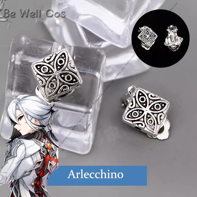 Game Genshin Impact Arlecchino cosplay Rings Earrings Role Play Halloween Carnival Women Men Outfit Party Prop