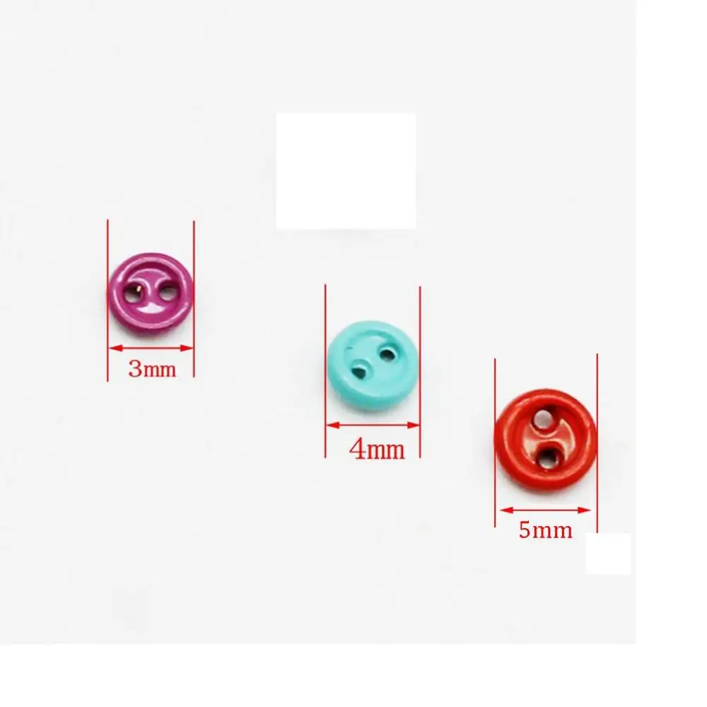 3/4/5 Mm 50 Buah/Pak Pakaian Boneka DIY Dekorasi Buku Tempel Bulat Kancing Mini Perlengkapan Jahit Aksesori BJD Kancing Boneka