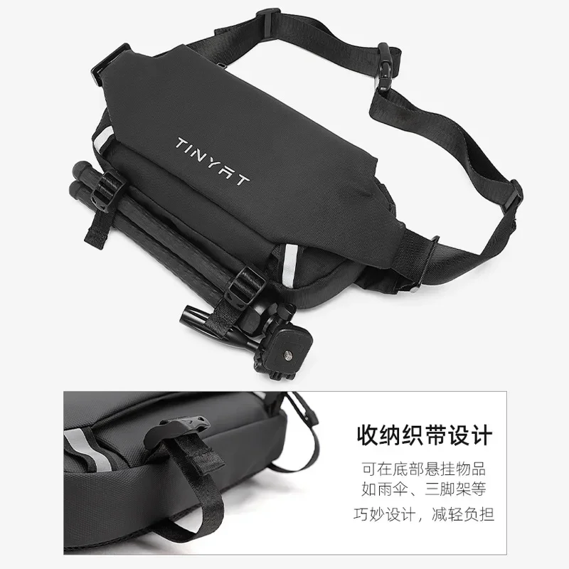 2024 Design Black Waterproof Male Fanny Pack Waist Pack for Men Motorcycle Bag Men's Chest bag for Fishing Sport Running bolsos