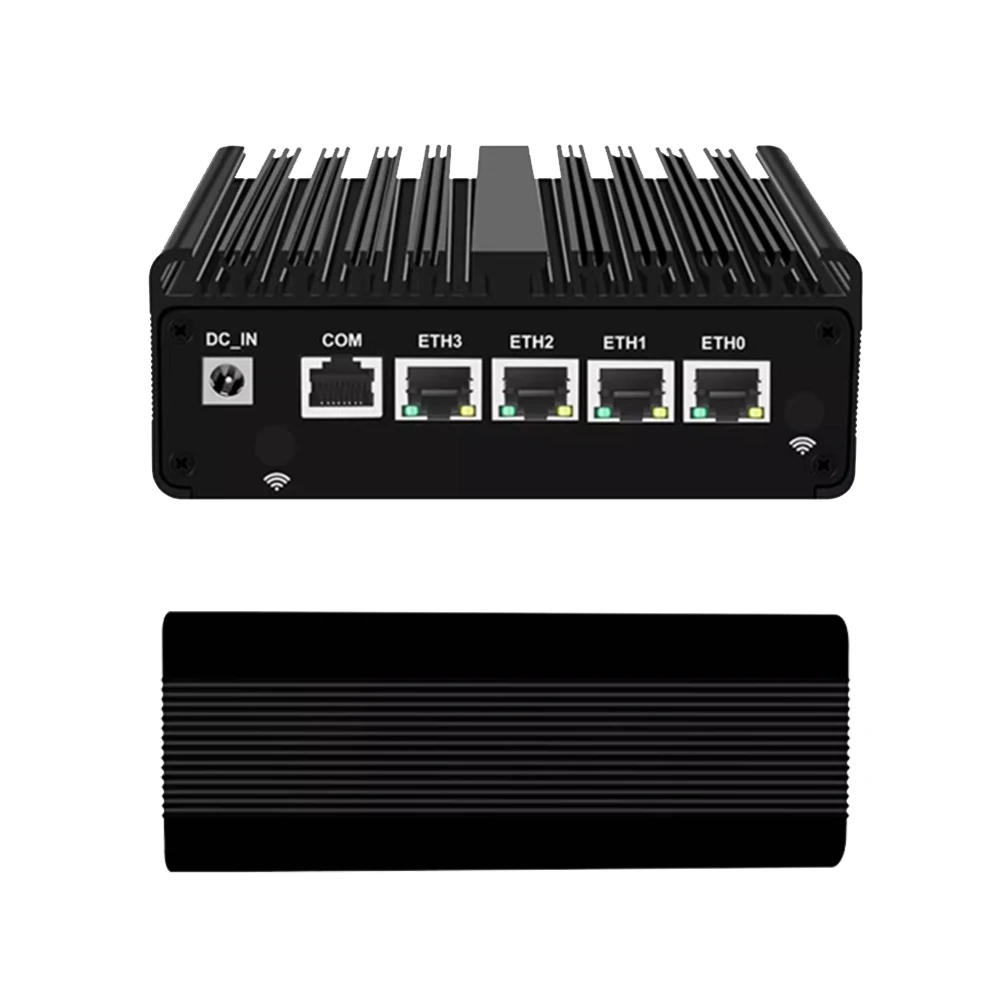 Intel N150 Fanless Industrial Mini PC Router 4xIntel 2.5G i226 Lan DP HDMI DDR5 NVME Firewall Network Appliance Compact OPNsense