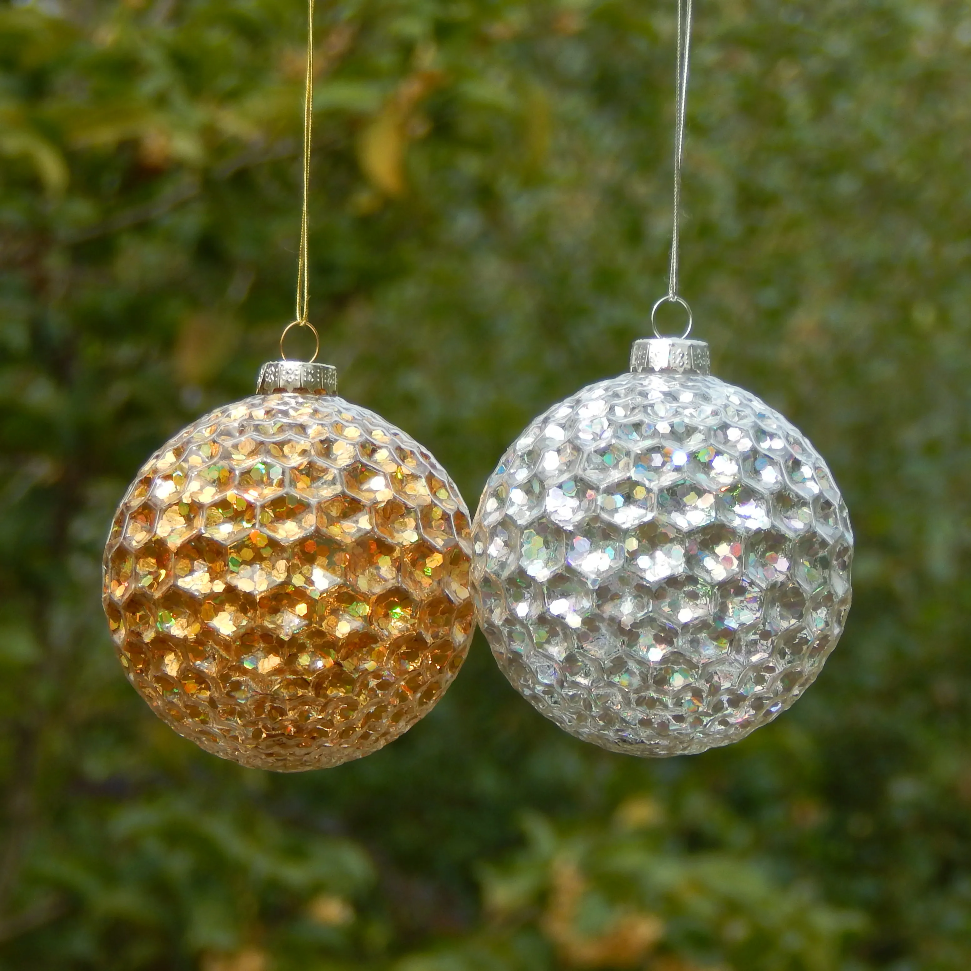 Gold and silver Christmas tree decoration pendant