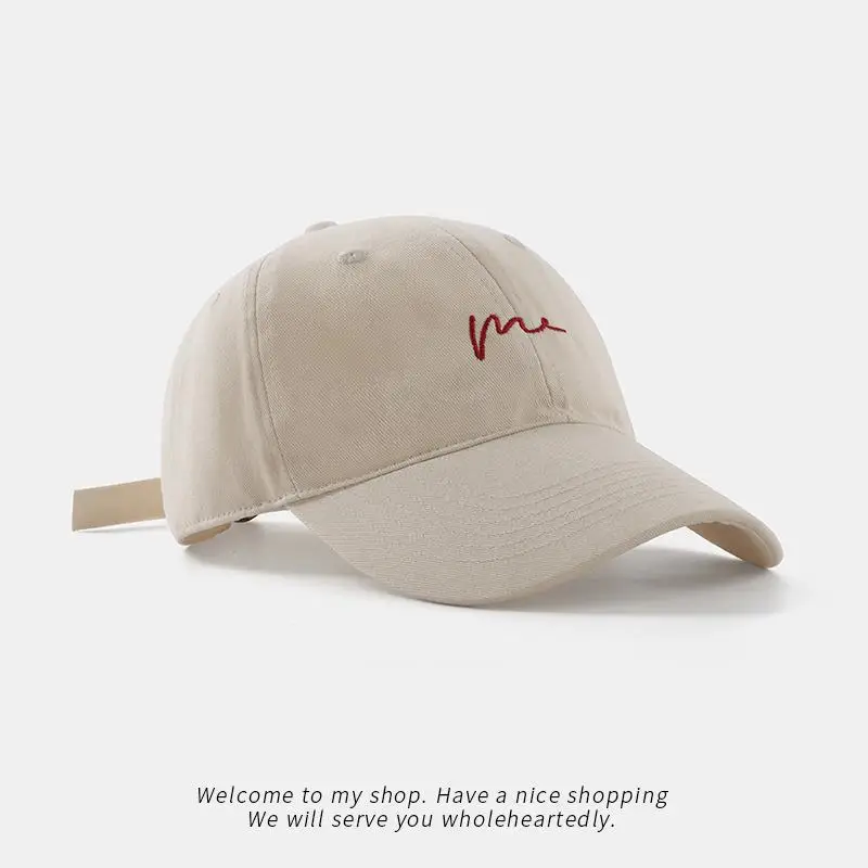 Minimalist Wave Embroidered Baseball Cap | Soft Cotton, Adjustable Strap, Beige for Casual Daily Wear
