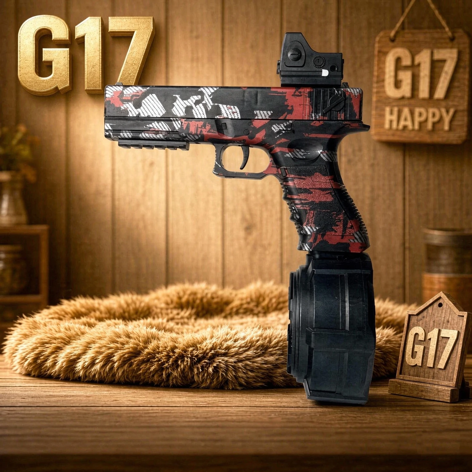 2026 New Model G17 Toy Gun Fires 7-8mm Gel Bullets with 3.7V Battery and Charging Cable, Can Operate in Both Electric and Manual Modes