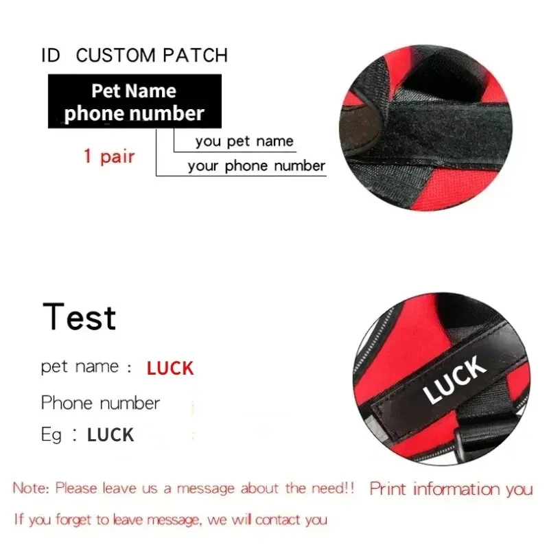 Personalized Dog Harness NO-PULL Reflective and Breathable Adjustable Tank Top Free Custom Name Label Pet Safety Belt Set