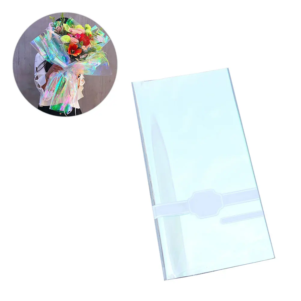 

20PCS Iridescent Film Wrapping Quality Cellophane Packing Valentine Holiday Decorative DIY Craft Project